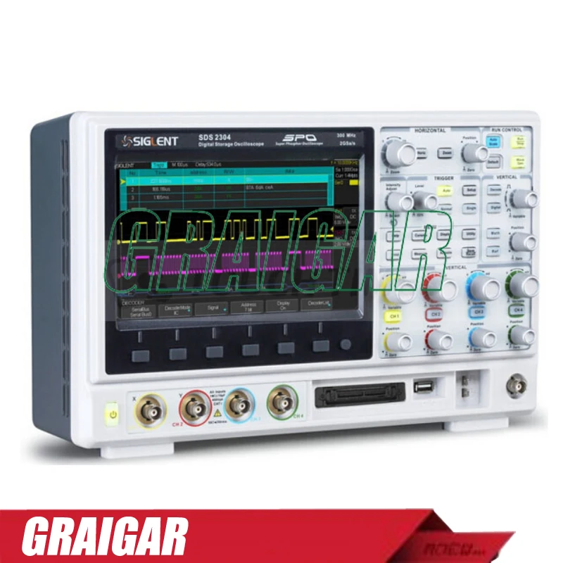 SIGLENT SDS2304 осциллограф 8 дюймов TFT LCD 300 мГц 4 Каналы SPO Технология цифровой с 28 м