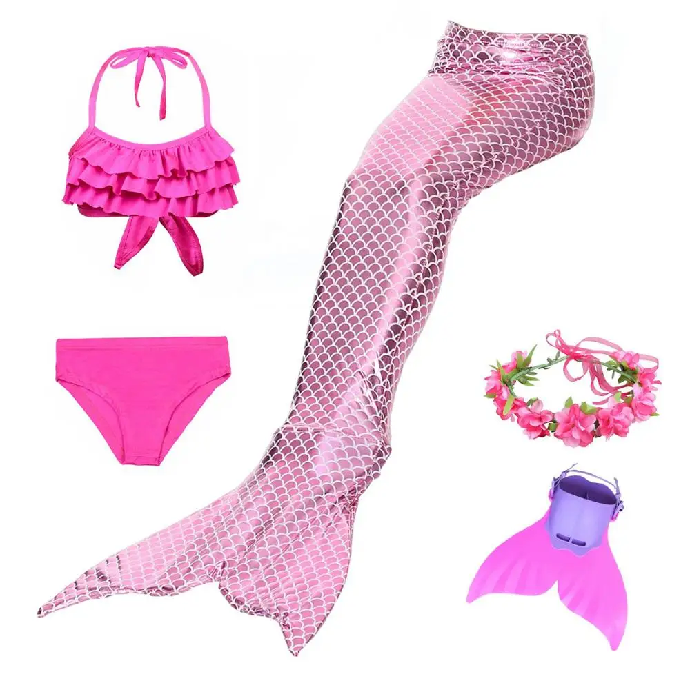 style1-5pcs Новинка; Лидер продаж; купальный костюм с хвостиками русалки для девочек; купальный костюм для косплея; купальник-бикини для маленьких детей; хвост русалки - Color: style1-5pcs