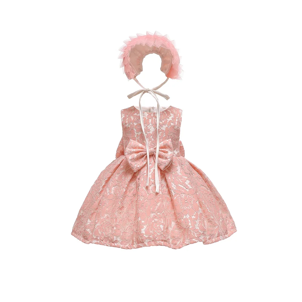 Детское кружевное платье с хлопковой подкладкой Персиковое на 1 год вечерние