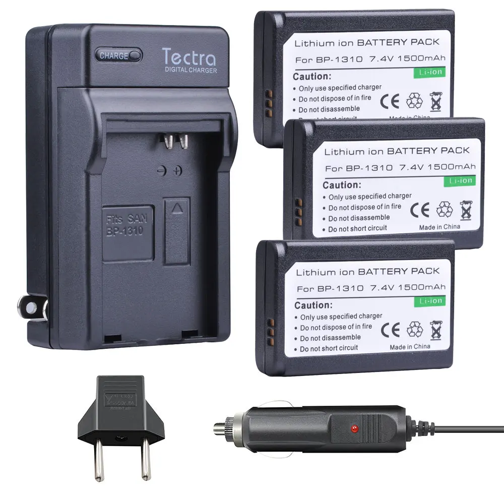 Tectra 3 шт. 1500 мАч BP 1310 BP1310 батарея + Автомобильное зарядное устройство для Samsung NX11 NX20