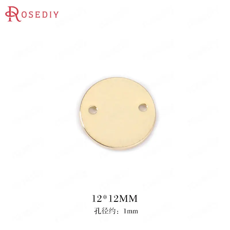 

(34444)20 шт 12 мм отверстие 1 мм 24K золото цвет латунь 2 отверстия Круглый диск подключения амулеты Высокое качество Diy ювелирных изделий фурнитур...