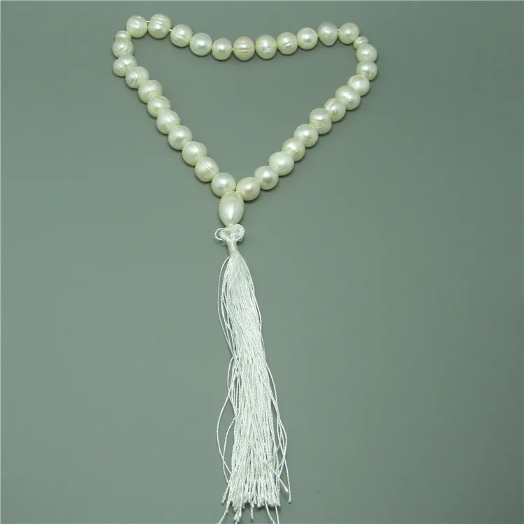 Мусульманские молитвенные Бусы Tasbih белые бусы с натуральным жемчугом 33