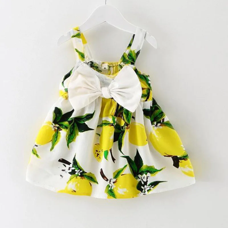 2018 Новые Детские платья для маленьких девочек модный принт одежда без рукавов