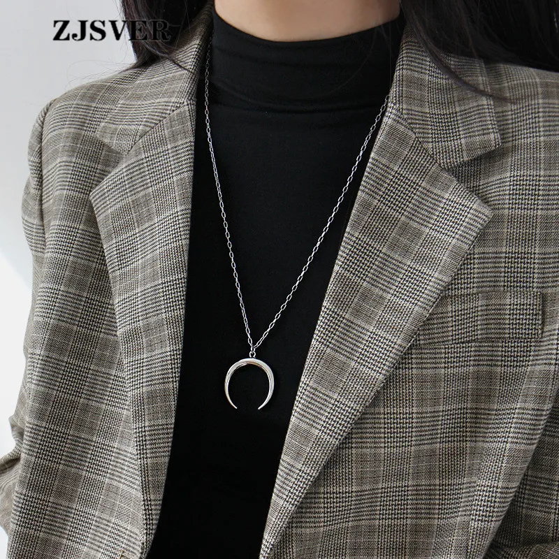 ZJSVER ювелирные изделия из серебра 925 пробы ожерелье Лунная фигурная подвеска