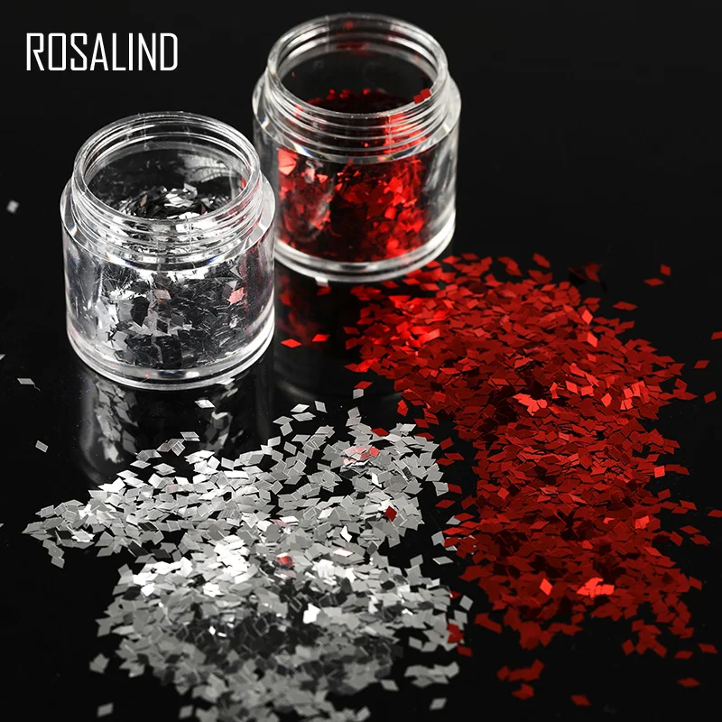 ROSALIND блестящая Пыль для ногтей ромбовидная пудра с пайетками 1 коробка украшения
