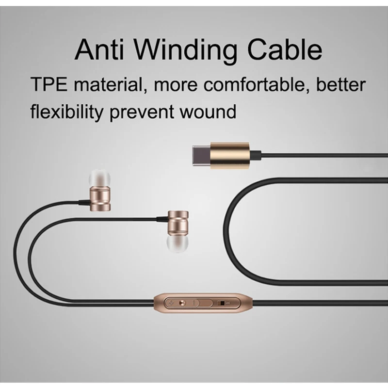 EGRINCY usb type-C In-Ear проводные наушники с контролем громкости гарнитура для Letv LeEco 2 Xiaomi Mi 6/8 huawei P20 mate 10 USB C Тип C наушники