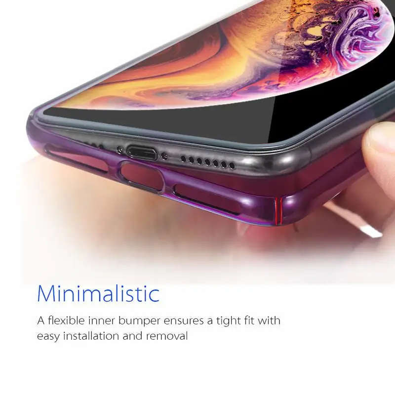 Ascromy для iPhone 7 Plus постепенное Красочные градиент гальваническим жесткий чехол XS MAX