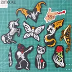 Нашивка Zotoone с бабочкой и розой, нашивка для одежды, нашивка с мультяшным котом, лошадью, летучими мышами, акулой, Женская нашивка для одежды