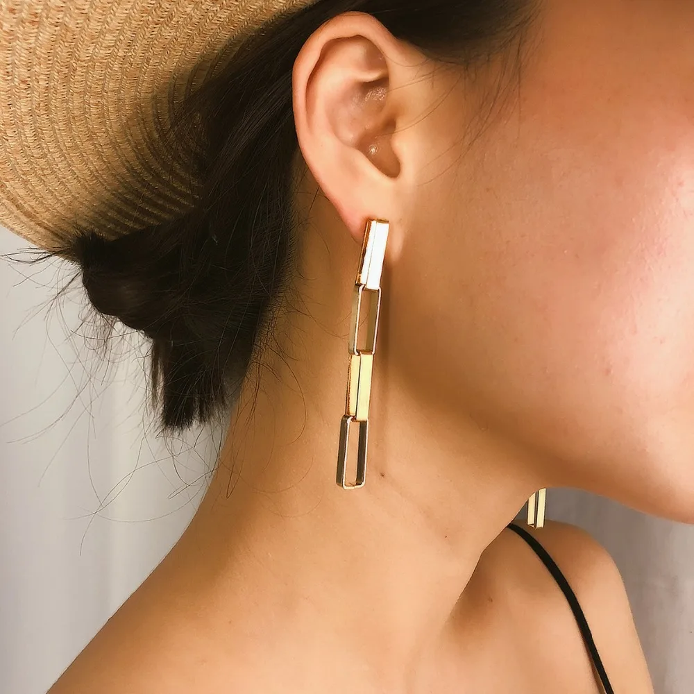 OLOEY Простые Модные Женские Висячие серьги Boho геометрические с кисточками женские
