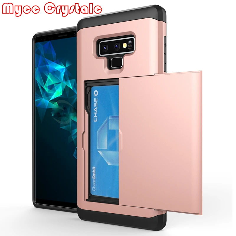 Противоударный чехол бумажник из ТПУ с отделением для кредитных карт Samsung Galaxy Note