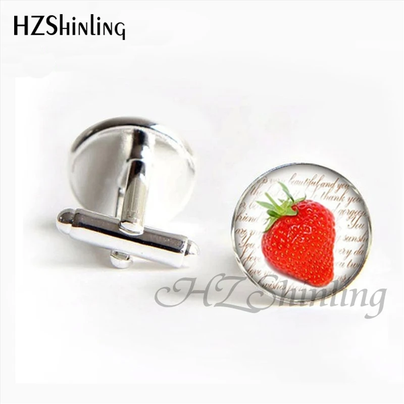 HZShinling Новая мода лимонные запонки «Лимонные дольки» стеклянный купол красные свежие фрукты запонки для мужчин костюмы рубашка запонки аксессуары - Окраска металла: 6