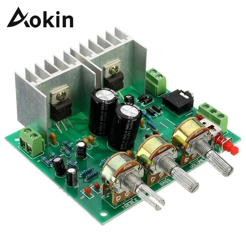 

Aokin 2 Channel 2.0 15W+15W TDA2030A Hifi Stereo Amplifier AMP Board DIY Kit Electronic PCB Board Module