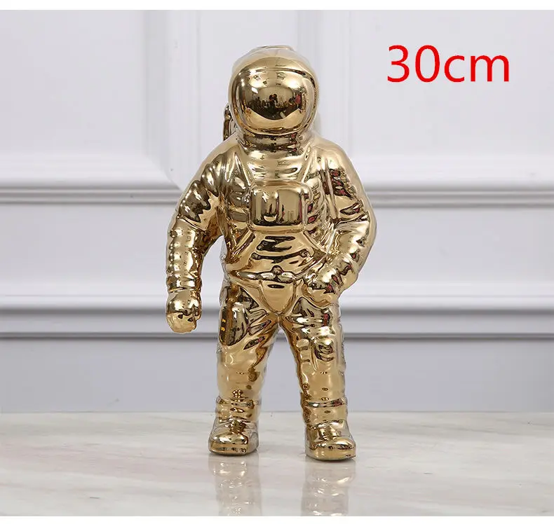 30cm Креативная космическая скульптура человека космонавта ракета самолет фигурка космонавта модель керамический материал статуя украшения дома фигурки - Цвет: 30cm