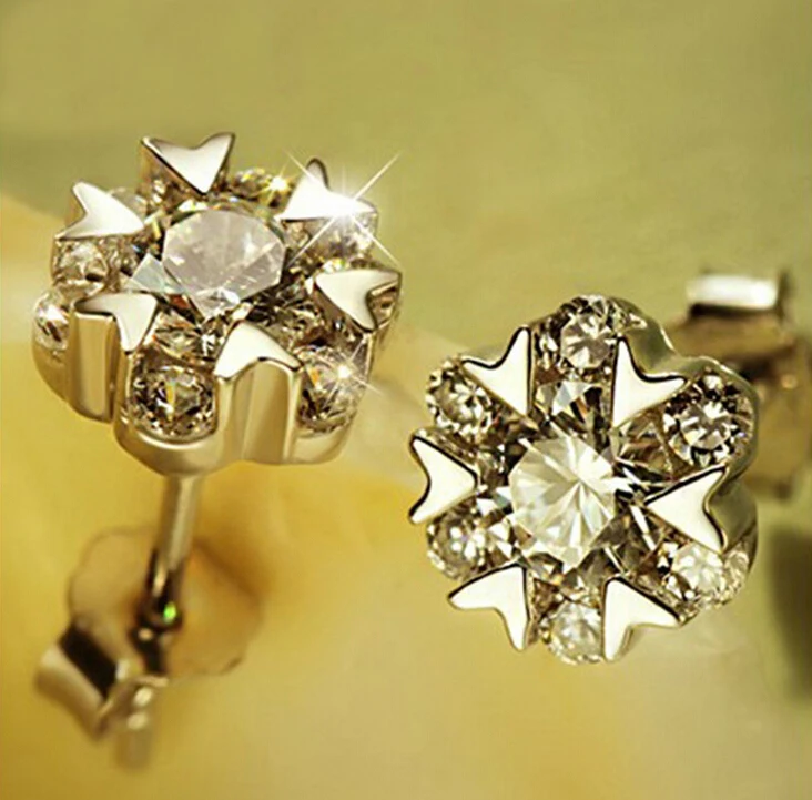 Женские серьги гвоздики из серебра 925 пробы с фианитом|fashion stud earrings|stud earringsstud earrings