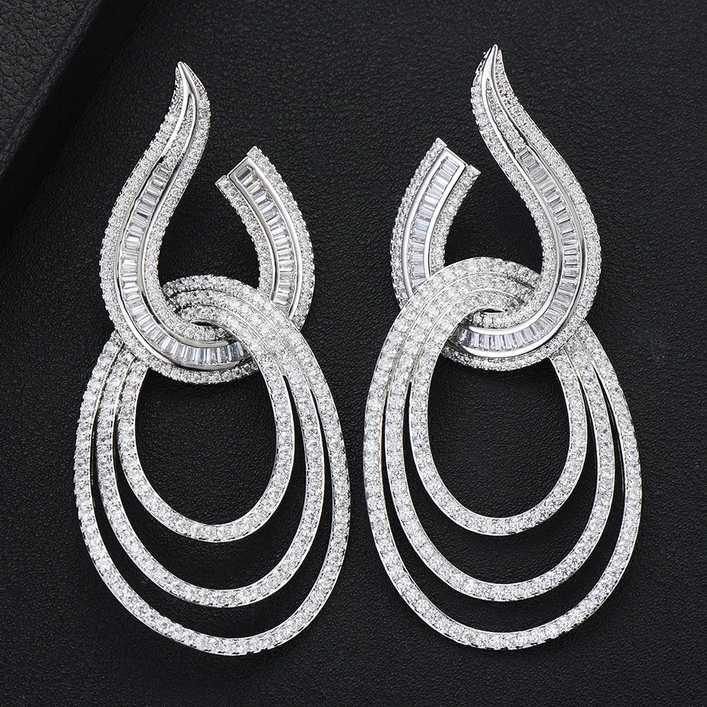 Женские серьги-капельки SisCathy роскошные свадебные с кубическим Цирконом и