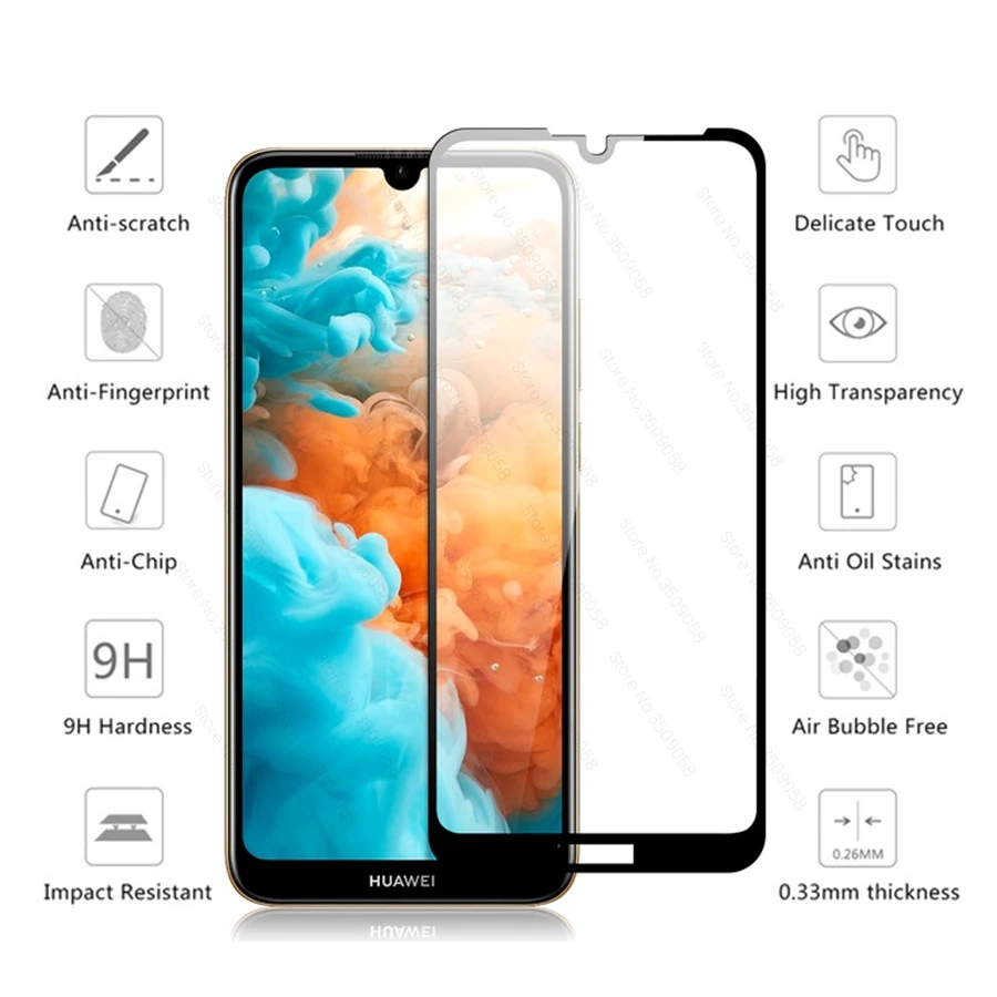 Защитное стекло для huawei y9 prime 2019 экрана y7 y6 y5 pro листовая пленка steklo|Защитные