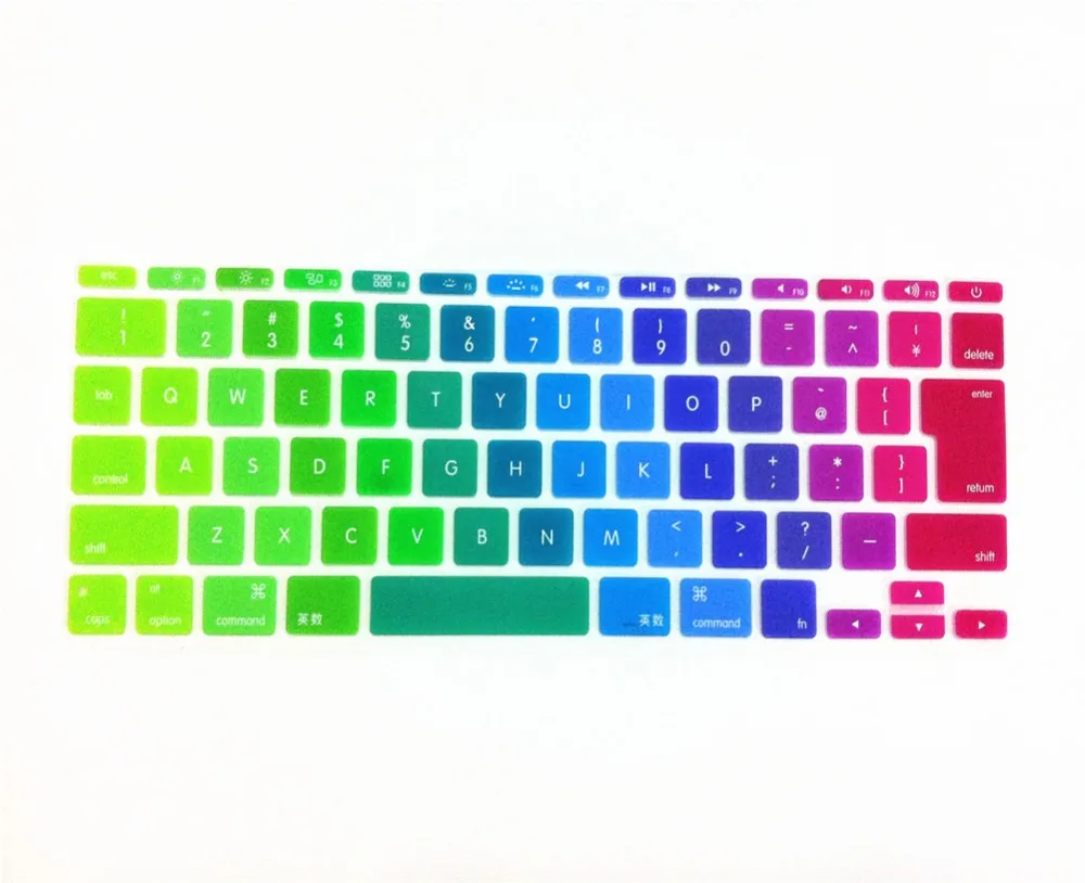 Japanese JP keyboard Rainbow English Letter Keyboard Cover Skin Protector 100X For Apple MacBook Air 11&quot 11.6 Mac book | Компьютеры и