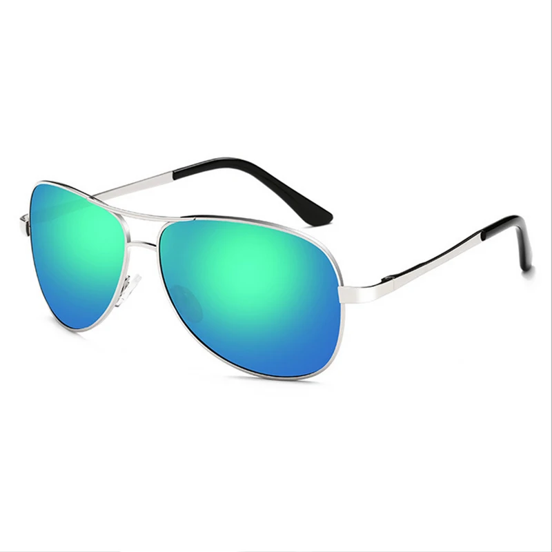 Silver Green KANASTAL, классические солнцезащитные очки пилота, поляризационные, для мужчин и женщин, авиационные, брендовые, дизайнерские, для вождения, солнцезащитные очки, UV400 - Цвет линз: Silver Green