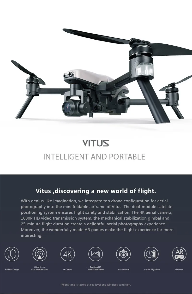 Walkera VITUS 320 портативный складной самолет 5,8G Wifi FPV 3 оси Gimbal 4K HD камера RC камера Дрон Квадрокоптер