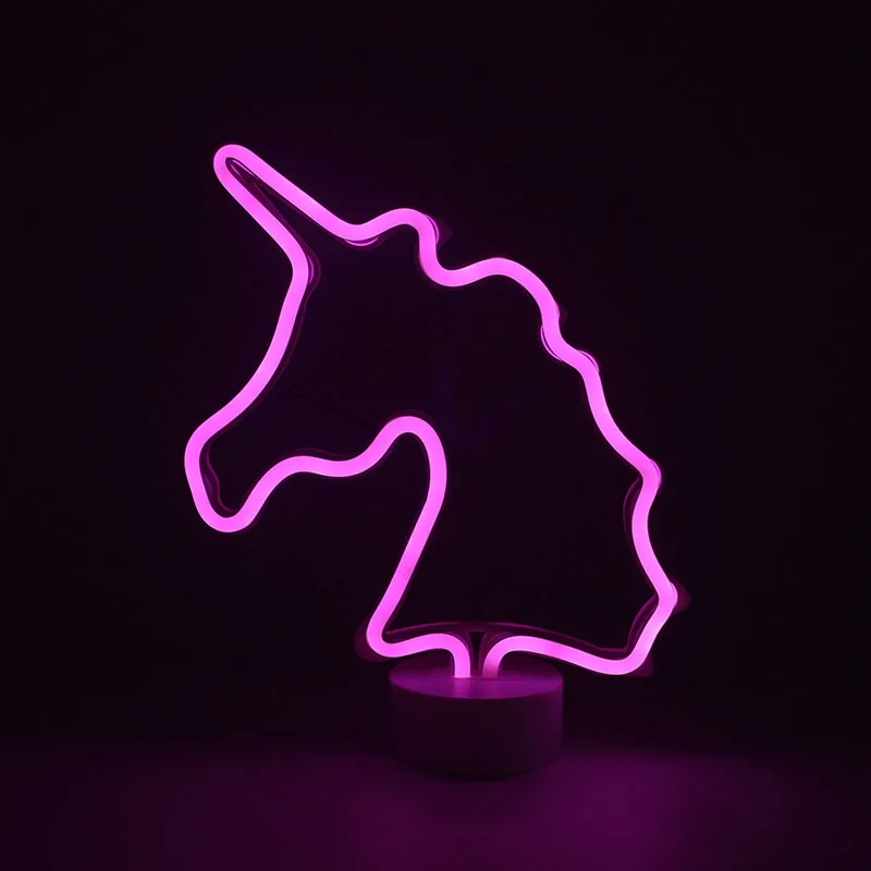 Настольная лампа для спальни LED неоновый ананас Рождественская елка кактус форма