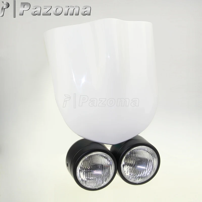 Двойной Спорт Мотоцикл 3 5 &quotЧерный Двойная фара &amp Белый лобового уличные