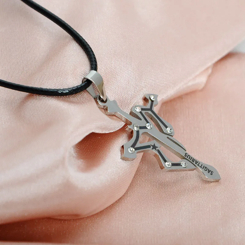 12 созвездий из нержавеющей стали хрустальный крест подвески ожерелье для женщин