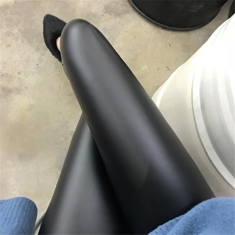 S 5XL женские леггинсы из искусственной кожи очень эластичные Jegging длиной до