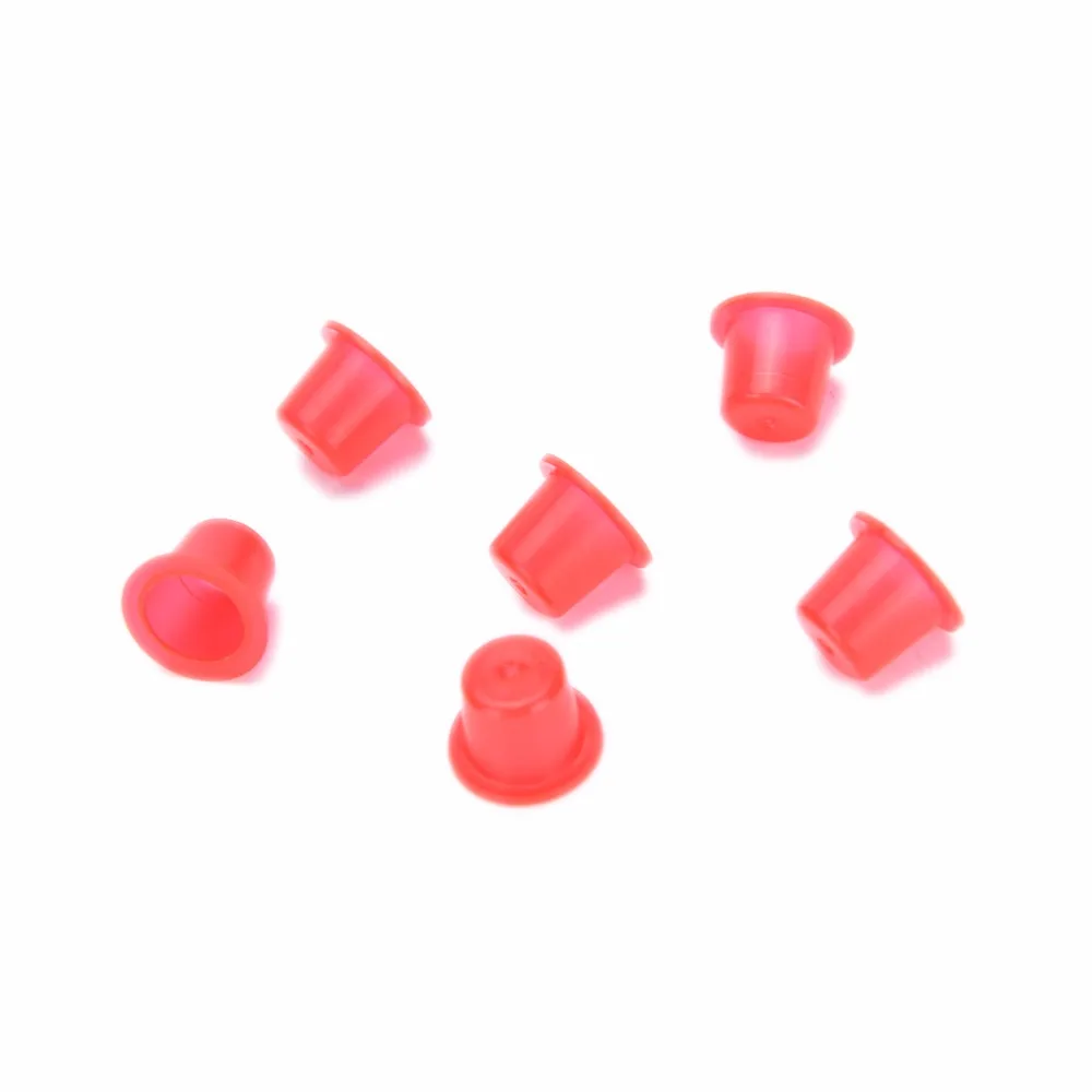 100 шт. красный профессиональная Пластик татуировки чашки шапки 12X8X9mm пигмент