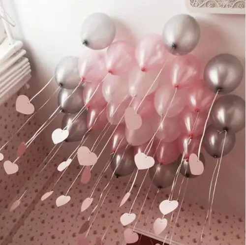Pink Sliver 100 шт 10 дюймов жемчуг синий латекс воздушный шар надувные свадебные шарики, День подарков будущей матери День Рождения декоративные шары - Цвет: Pink Sliver
