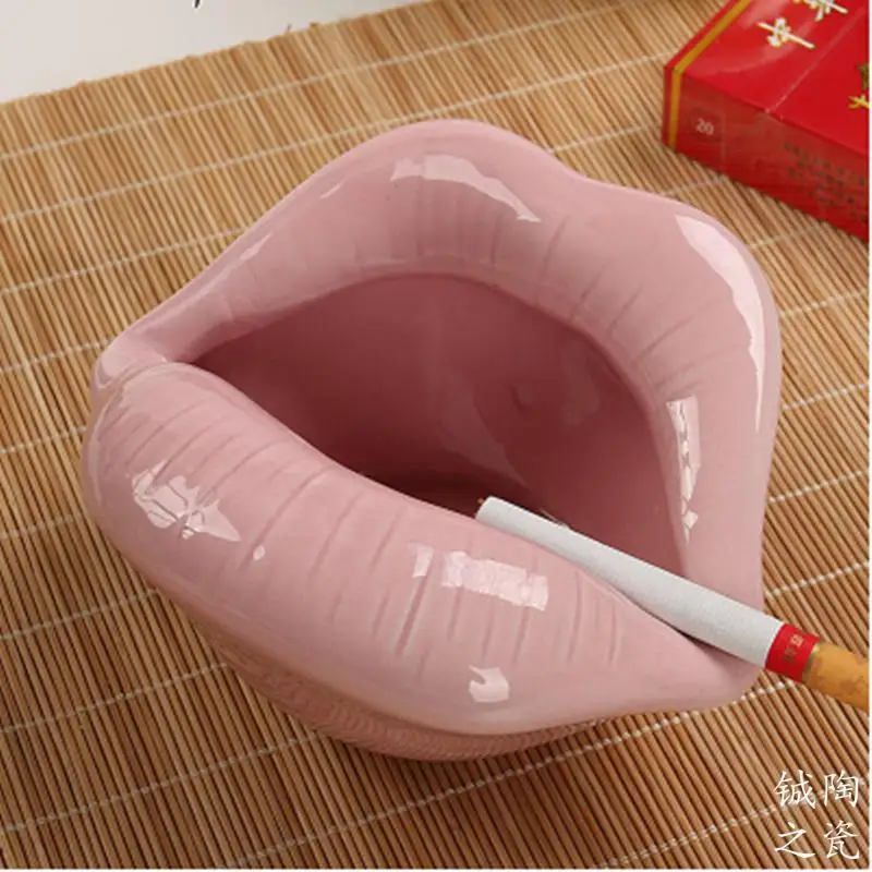 

ceramic creative Sexy lips ashtray home decor crafts room decoration porcelain figurines Stylish cartoon office ashtray gifts