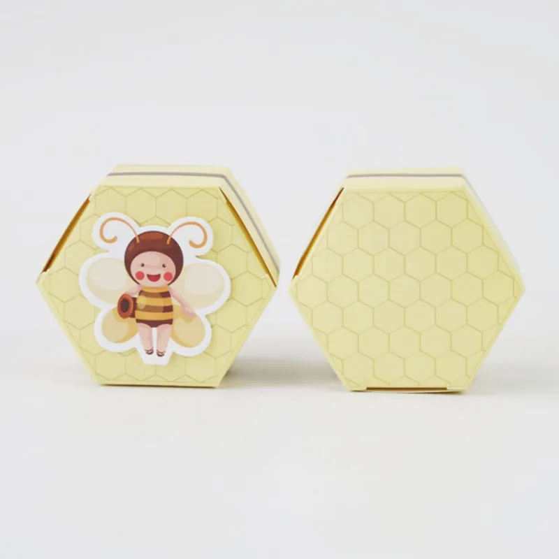 20 шт./лот коробки для сладостей в виде пчелы и крещения коробка детского дня