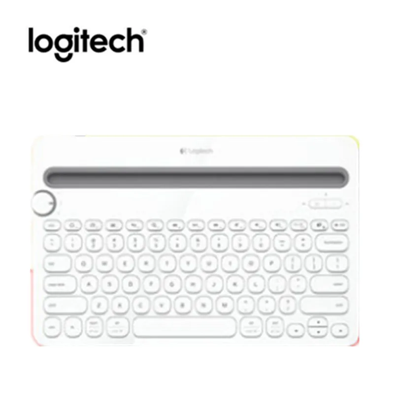 WHITE Подлинный logitech K480 Bluetooth клавиатура мобильного Mac планшет ноутбук мульти-устройство тонкий мини Бесшумная клавиатура с портативных ПК - Цвет: WHITE