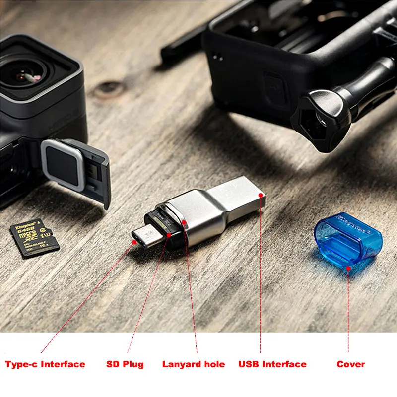Устройство для чтения карт Micro SD Kingston USB 3 1 Type A и C двойной интерфейс 0 устройство