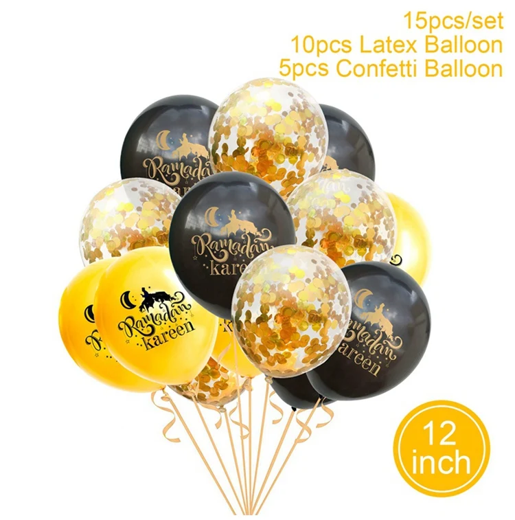 Ramadan combination Eid Al Adha EID MUBARAK KAREEM воздушный шар Блестящий Золотой баннер EID Ramadan фестиваль овсянка исламский мусульманский счастливый Mubarak вечерние украшения - Цвет: Ramadan combination