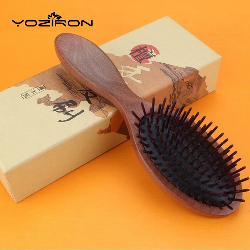 YOZIRON красный сандаловое дерево Инструменты для укладки расчески воздушная сумка