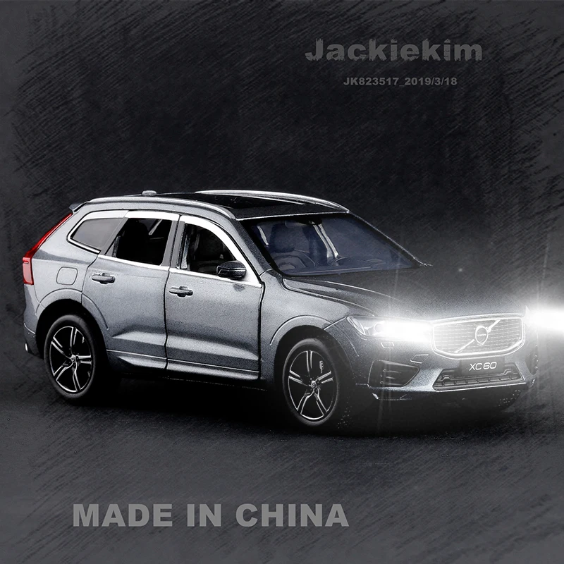 1:32 VOLVO Все новые XC60 SUV внедорожный автомобильный Металлический Игрушечный Автомобиль со звуком светильник вытяните назад автомобиль для детей игрушки