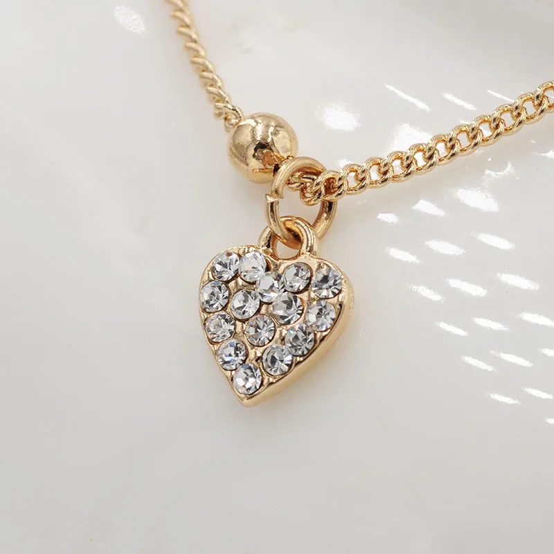 MxGxFam ( 22 см + 5 см) модный браслет на ногу в форме сердца 18 K женские кристаллы для