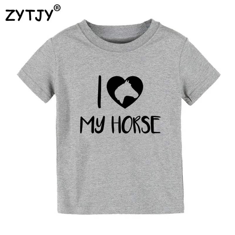 Детская футболка с принтом I love my horse|girls t shirt|t shirt for childrent shirts |