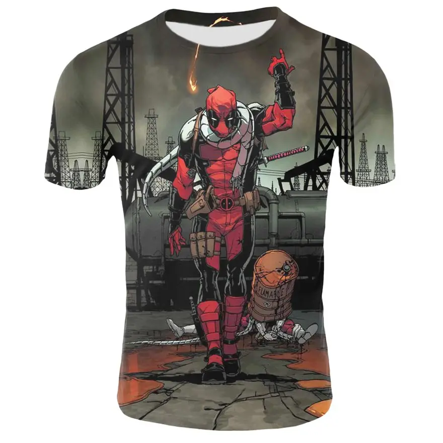Summer fashion marvel t shirt 3d printing black widow men and women cool casual men's t-shirt deadpool | Мужская одежда