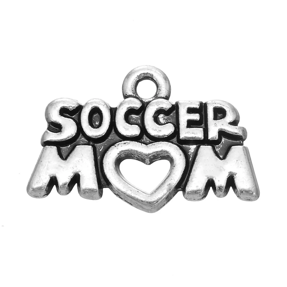 

50pcs zinc alloy antique silver plated Soccer Mom charms