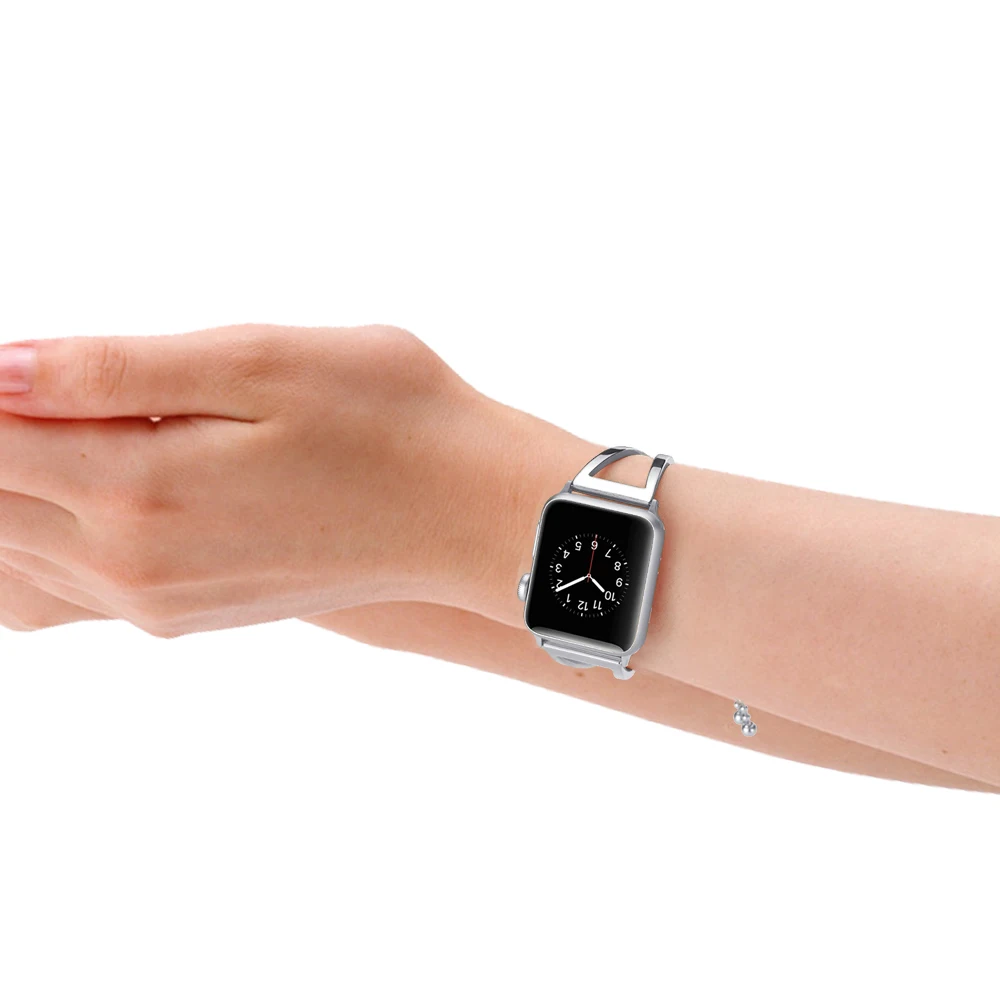 Роскошный женский браслет для Apple Watch Band 38 мм 42 40 44 из нержавеющей стали iWatch Series 2 3 4
