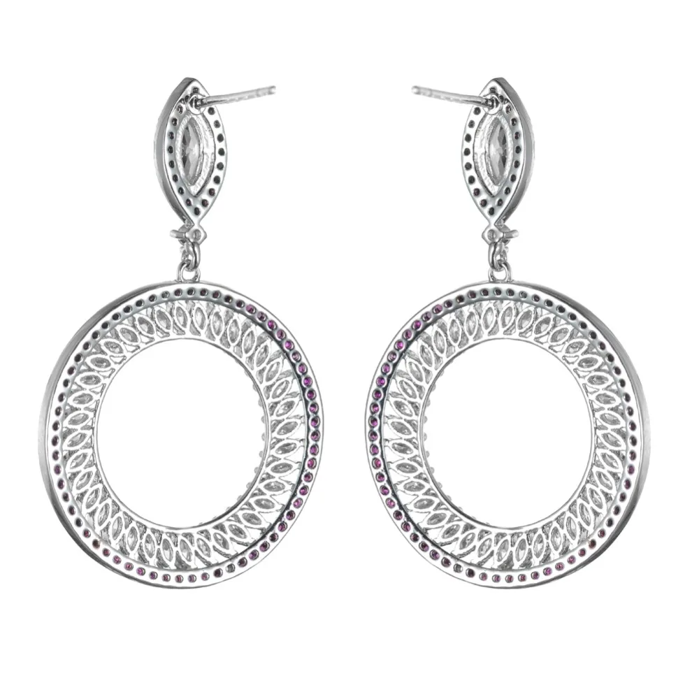 KIVN модные ювелирные изделия висячие серьги Королевского синего цвета с фианитом