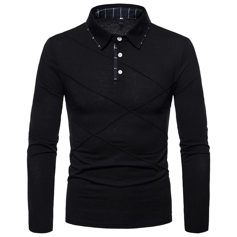

Covrlge Polo Shirt Men Plus Size Spring Brand Business Men's Polo Shirt Long Sleeve Casual Male Shirt Mens Polo Shirts MTP101