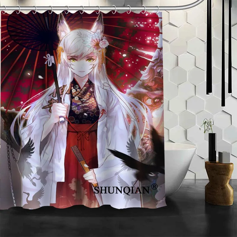 

Best Nice Custom Anime Girl Shower Curtain Bath Curtain Polyester Fabric Bathroom Curtain MORE SIZE A6.1-27