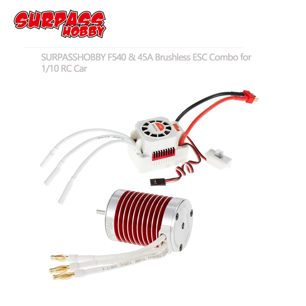 SURPASSHOBBY Platinum Waterproof Series F540 4370KV 3930KV 3300KV 3000KV бесщеточный мотор с 45A ESC для Traxxas TRX 4