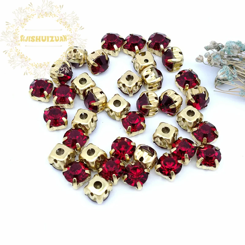 Стразы стеклянные в форме красных бриллиантов аксессуары сделай сам для