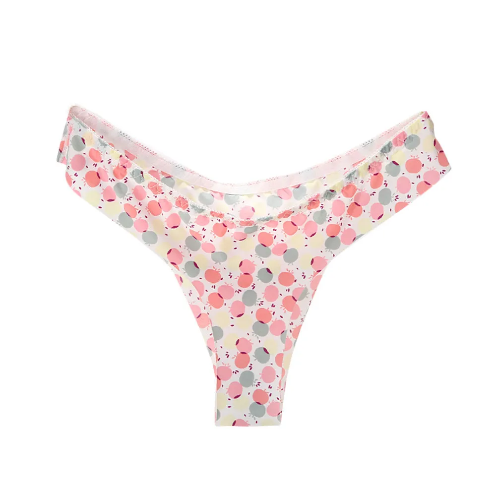 Сексуальное женское невидимое нижнее белье трусы с принтом G-Strings шелк льда