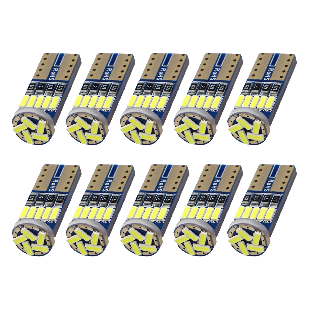 10X T10 светодиодный CANBUS без ошибок W5W 192 168 белый светодиод 15 SMD 4014 фонарь для