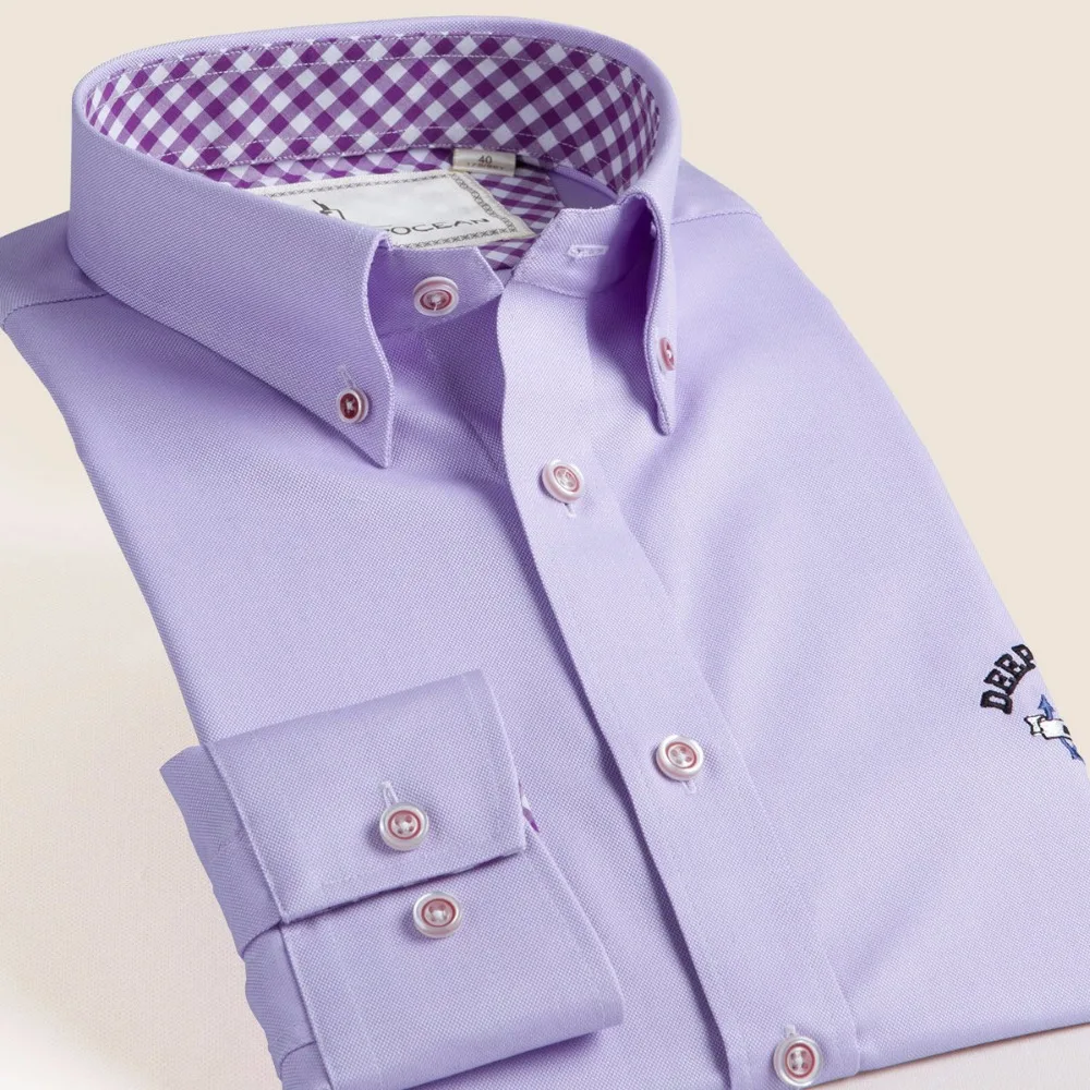 Deepocean Мужская рубашка с длинным рукавом модный однотонный светильник деловая из