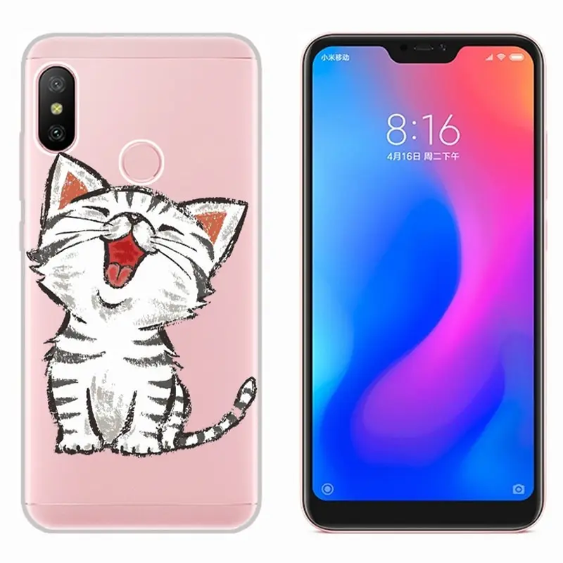 Мягкий чехол из ТПУ Для Xiaomi Mi A2 Lite 5 84 дюйма прозрачные чехлы с принтом на заднюю